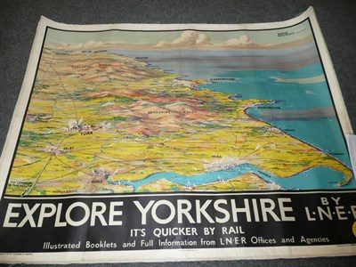 Lot 274 - A Lithographed L.N.E.R Poster - Explore Yorkshire it's Quicker by Rail, by Montague B. Black,...