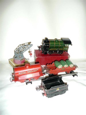 Lot 2 - A Collection of  Hornby 'O' Gauge Trains, comprising two clockwork tender locomotives - Type 51...
