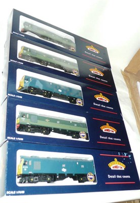 Lot 11 - Five Boxed Bachmann Blue Riband Branch-Line 'OO' Gauge Diesel Locomotives - Class 25 32-411,...