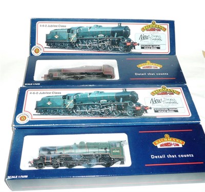 Lot 28 - Four Boxed Bachmann Branch Line 'OO' Gauge Jubilee Class Tender Locomotives - Connaught 31-158,...