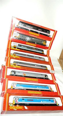 Lot 34 - Eight Boxed Hornby 'OO' Gauge Class 47 Diesel Locomotives - Northamptonshire R587, Railfreight...