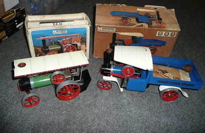 Lot 68 - A Boxed Mamod Steam Wagon SW1, in blue and white, with accessories; A Boxed Mamod Steam...