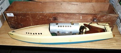 Lot 72 - A Boxed Hobbies Bowman Live Steam Motor Launch 'Snipe', in cream painted wood and tinplate,...