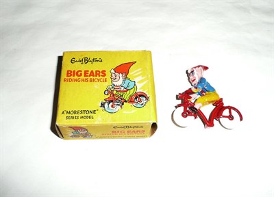 Lot 90 - A Boxed Morestone Enid Blytons Big Ears Riding His Bicycle Figure, in red with plastic Big...