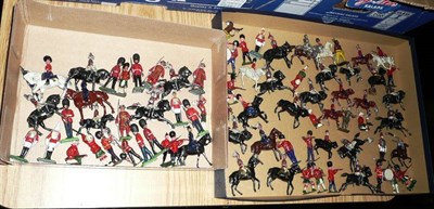 Lot 104 - A Collection of Britains and Other Hollowcast Lead Figures, including mounted lifeguards, bandsmen