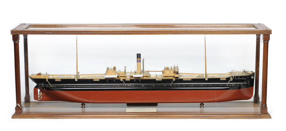 Lot 127 - A Fine Quality Wooden Ship Builder's Model of the Turret Deck Steamer "Inverness",  painted in...
