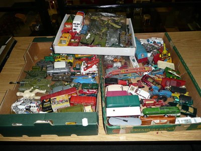 Lot 167 - A Collection of Playworn Diecast Vehicles, including cars, commercials, farm vehicles,...