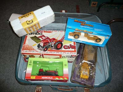 Lot 170 - Five Boxed Diecast Earth Moving Vehicles:- NZG Grove Crane Nr.152; Siku Crane Nr.401; Ertl...