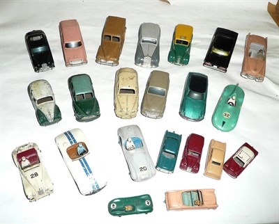 Lot 172 - Twenty Two Early Playworn Cars by Dinky, Corgi and Matchbox, including MG Midget No.108 and...