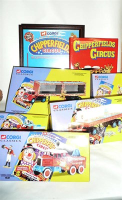 Lot 180 - Five Boxed Corgi Classic Chipperfields Circus Vehicles - Erf Artic with Cages No.11201, Foden...