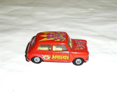 Lot 182 - A Rare Corgi 'Pop Art' Morris Mini No.349, with red body, lemon interior, four psychedelic...