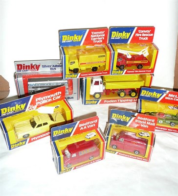 Lot 196 - Eight Boxed 1970's Dinky Windowbox Vehicles:- Plymouth Police Car No.244; Convoy Fire Rescue...