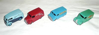 Lot 197 - Four Dinky Adverising Vans:- Morris 10cwt 'Have a Capstan'; Trojan 'Drink Cydrax'; Bedford...