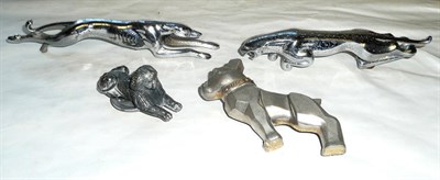 Lot 227 - Three Chrome Mascots in the Form of Animals:-  Running Greyhound; Leaping Jaguar; Armstrong...