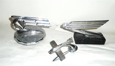 Lot 230 - Three Chrome Car Mascots:- Triumph Winged Torch on radiator cap for a Renown car circa 1948-55;...