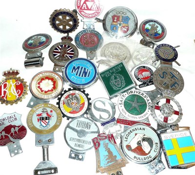 Lot 233 - A Collection of Thirty Two Car Badges, including MG Register, Morgan 4/4 Club, AA and RAC, St...