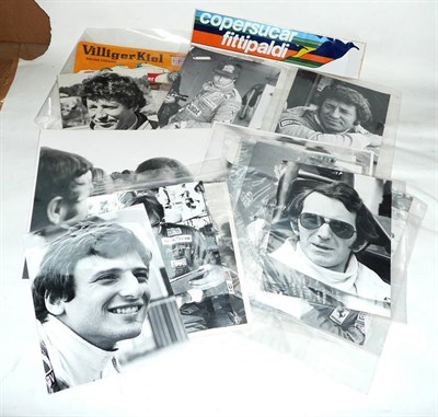 Lot 244 - A Collection of Photographs of Formula 1 Drivers, together with and note pad containing the...