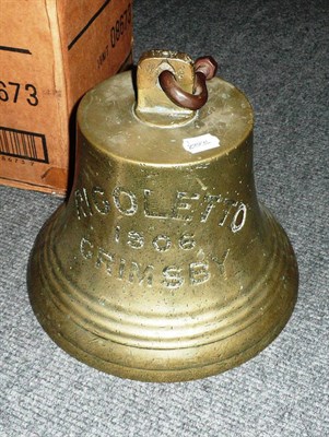 Lot 254 - A Brass Bell from the Grimsby Trawler 'Rigoletto 1906', stamped with the name and date, with a...