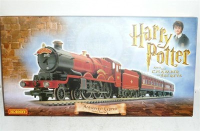 Lot 4 - A Boxed Hornby 'Harry Potter' Hogwarts Express Electric 'OO' Gauge Train Set, comprising...