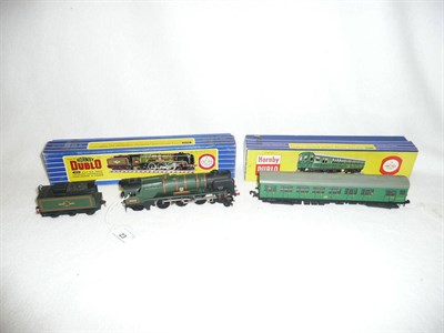 Lot 23 - Two Boxed Hornby Dublo 3-Rail Locomotives:- S.R. West Country 'Dorchester' locomotive and...