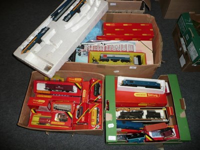 Lot 25 - A Collection of Boxed Hornby 'OO' Gauge Trains and Accessories, including nine locomotives -...
