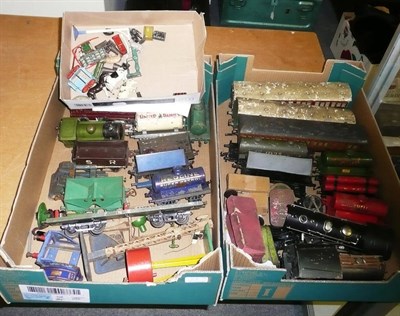 Lot 37 - A Collection of Playworn 'O' Gauge Trains and Accessories, mainly Hornby, including an electric...