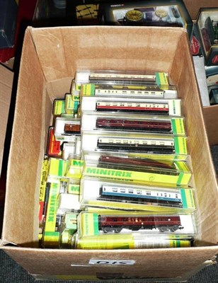 Lot 46 - A Collection of Boxed Minitrix and Hornby Minitrix 'N' Gauge Locomotives and Rolling Stock,...