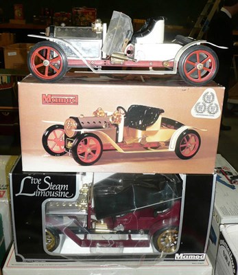 Lot 57 - A Boxed Mamod Live Steam Limousine SA 1L, in maroon and black with spoked gilt wheels, together...