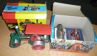 Lot 59 - Two Boxed Wilesco Live Steam Toys:- Old Smokey Steam Roller D36, in green with red hood; Steam...