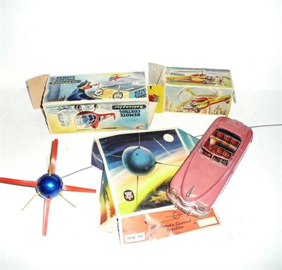 Lot 82 - Four German Tinplate Toys:- Arnold Remote Control Satellite, with box lid; Arnold Candidat...