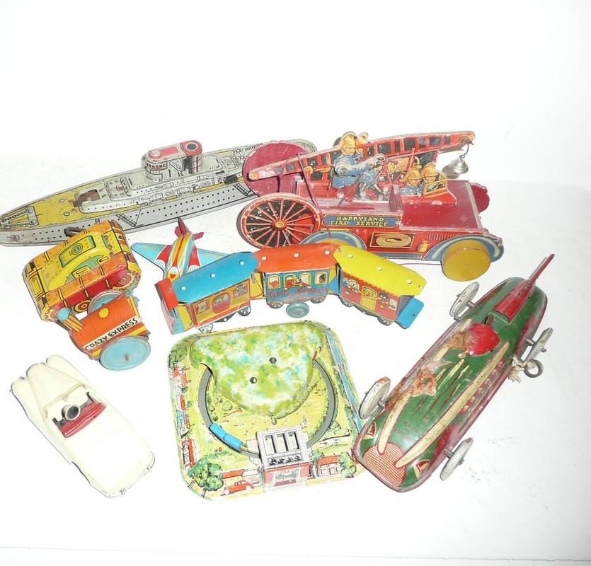 Lot 83 - A Collection Of Tinplate Toys, Including A