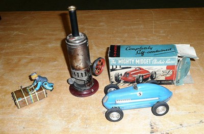 Lot 92 - A Boxed Victory Industries 'Mighty Midget' Electric Racer, in blue with rubber tyres and...