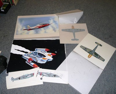 Lot 97 - A Collection of Original Artwork by James Goulding and A.Sturgess for Airfix and Other Model...