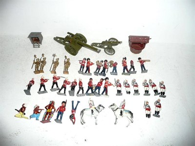 Lot 113 - A Collection of Lead Figures, including Bandsmen, Knights, Lifeguards and Red Indians, makers...