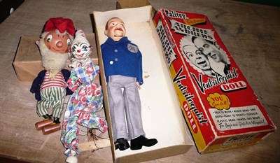 Lot 118 - A Boxed Palitoy Archie Andrews Ventriloquist Doll, with plastic head, hands and shoes and felt...