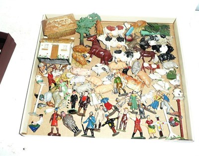 Lot 127 - A Collection of Lead Farm Figures by Britains, Hill, Cherilea and Timpo, including farmers,...