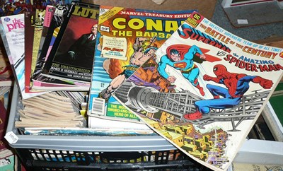 Lot 144 - A Collection of Comics, mainly Marvel and DC issues, including bound copies of X-Men from No.4...