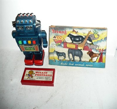 Lot 160 - A Boxed Set of Six Tri-ang Plastic Noah's Ark Animals on Wheels - Lion, Elephent, Rhinocerous,...