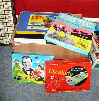 Lot 161 - Mixed Toys, including a boxed Hornby 'O' gauge Tank Goods Set, three boxed coaches, level crossing