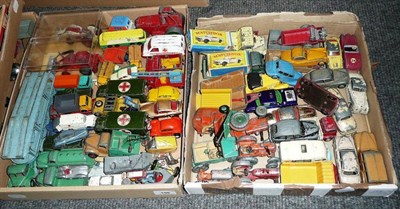 Lot 198 - A Collection of Playworn Diecast Vehicles by Dinky, Corgi and Matchbox, including tractors, wagons