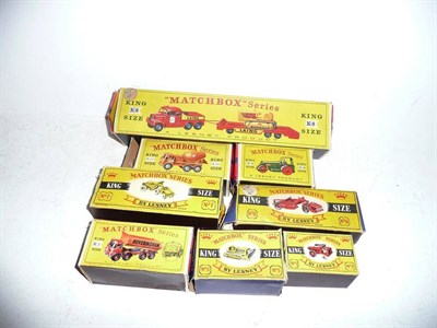 Lot 207 - Eight Boxed Matchbox King Size Vehicles - K-1 Tipper Truck, K-2 Muir Hill Dumper, K-3...