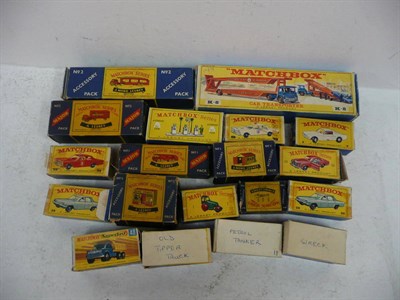 Lot 210 - A Collection of Matchbox Vehicles, comprising two Major Packs - M-1 Petrol Tanker & M-2 York...