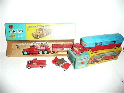 Lot 217 - Three Boxed Corgi Chipperfield's Circus Vehicles:- No.19 Gift Set Land-Rover with Elephant and Cage