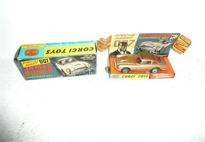 Lot 223 - A Boxed Corgi James Bond's Aston Martin D.B.5 No.261, in gold, with ejector passenger, secret...