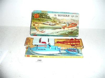 Lot 240 - A Boxed Corgi Gift Set No.31 - Buick Riviera with Boat Trailer and Water Skier, with car,...