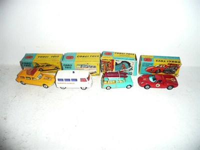 Lot 246 - Four Boxed Corgi Vehicles:- B.M.C. Mini Countryman No.485 (no surfer); Citroen Safari No.436;...