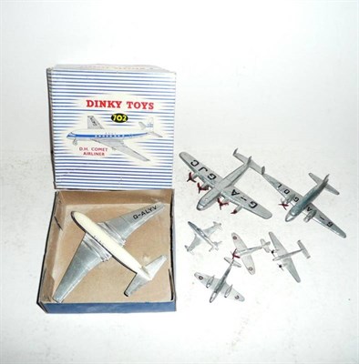 Lot 249 - A Boxed Dinky D.H. Comet 'B.O.A.C.' Jet Airliner No.702, with white body, silver wings and...