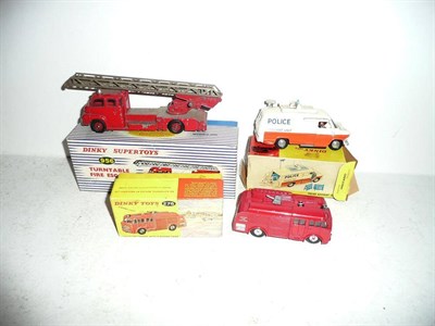 Lot 260 - Three Dinky Emergency Vehicles:- Police Accident Unit No.287, in white with orange panels, roof...