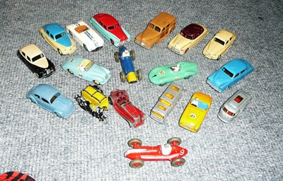 Lot 285 - Fourteen Dinky Cars, including Hudson Sedan in two tone red and green, Rover 75 in two tone...