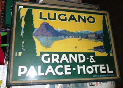 Lot 288 - A 1920-1930 Poster Lugano Grand & Palace Hotel, colour lithograph, publised by A Trub & Cie,...